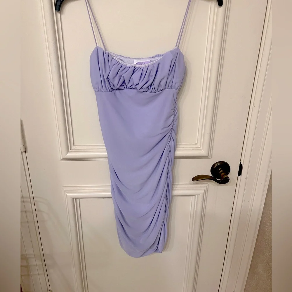 🎉HP🎉Princess Polly Penney Lilac Shirred Mini Dress US 4 - Picture 5 of 6